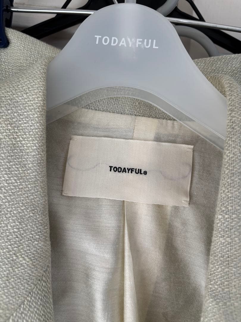 TODAYFUL Boyfriend Linen Jacket セージ　38