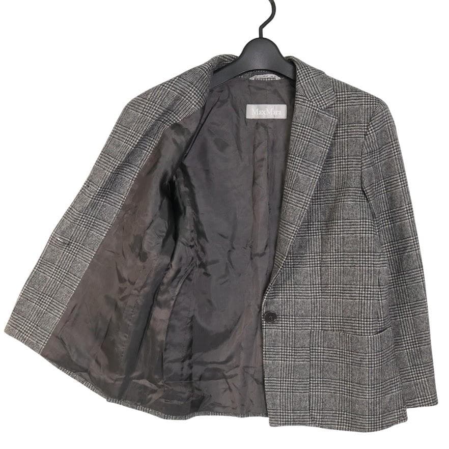 MaxMara マックスマーラ　ブレザー　グレンチェック　ウール テーラード M