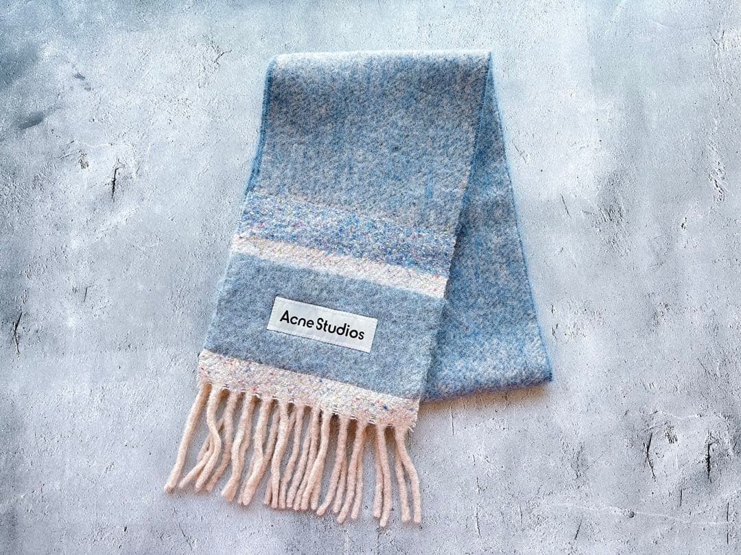 acne studios アクネストゥディオズ ロゴフリンジスカーフマフラー