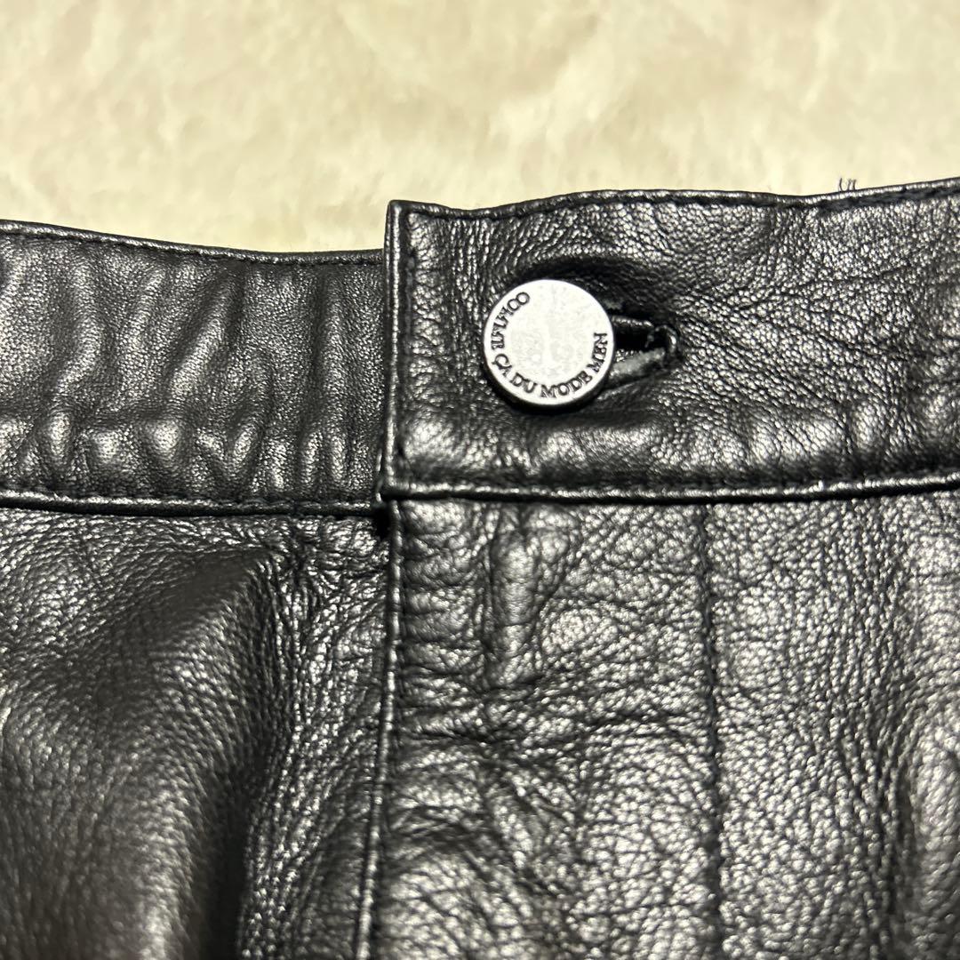 極美品 COMME CA DU MODE MEN 3 ラムレザーパンツ 羊革 L