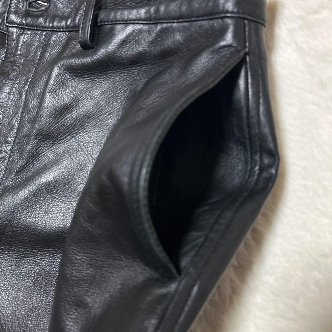 極美品 COMME CA DU MODE MEN 3 ラムレザーパンツ 羊革 L