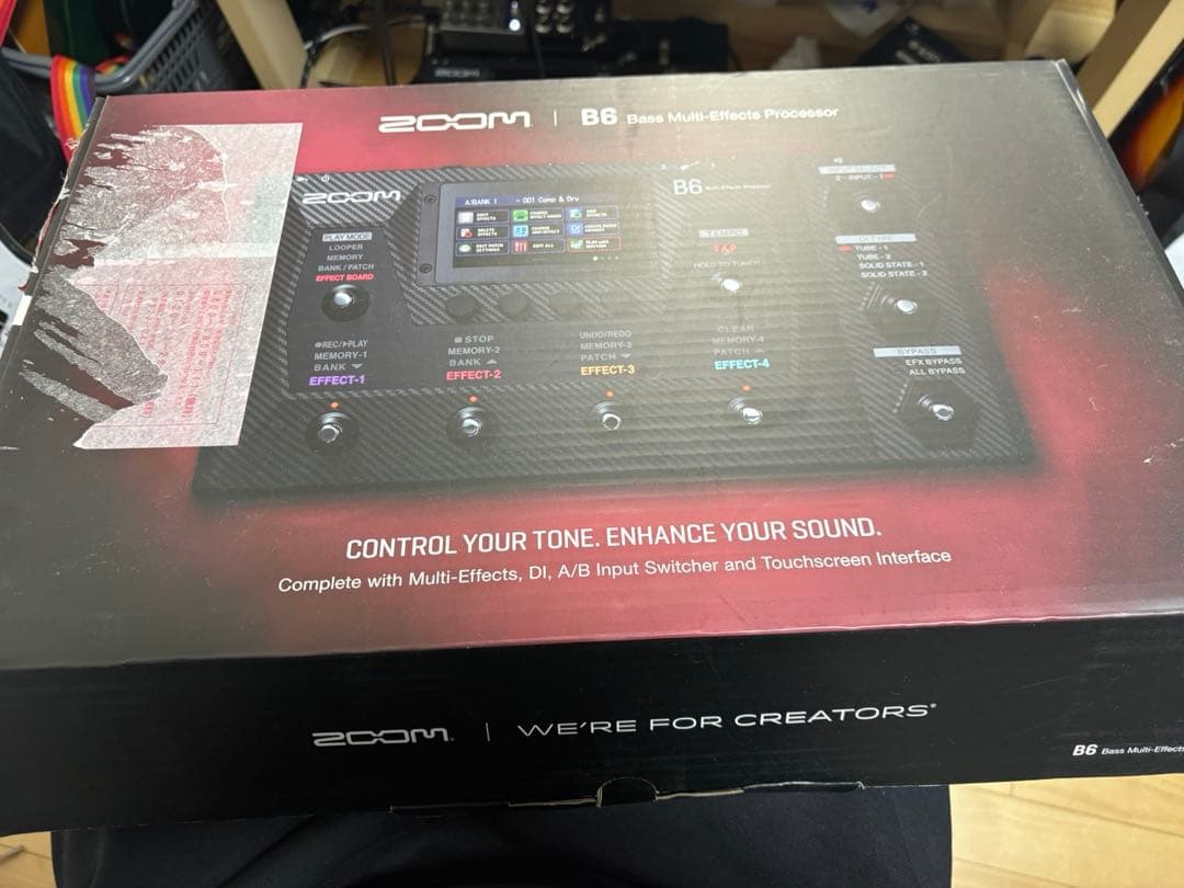 zoom B6 箱、取扱説明、ACアダプタ、ちょうどいい大きさのPCケース