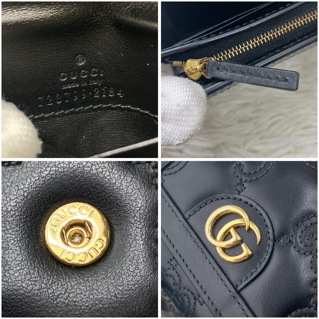 極美品✨GUCCI 二つ折り財布 GG マーモント マトラッセ 黒
