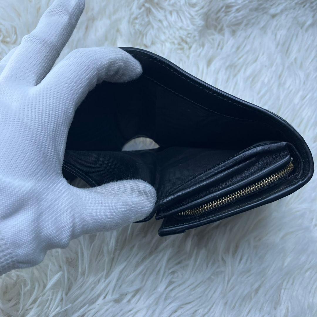 極美品✨GUCCI 二つ折り財布 GG マーモント マトラッセ 黒