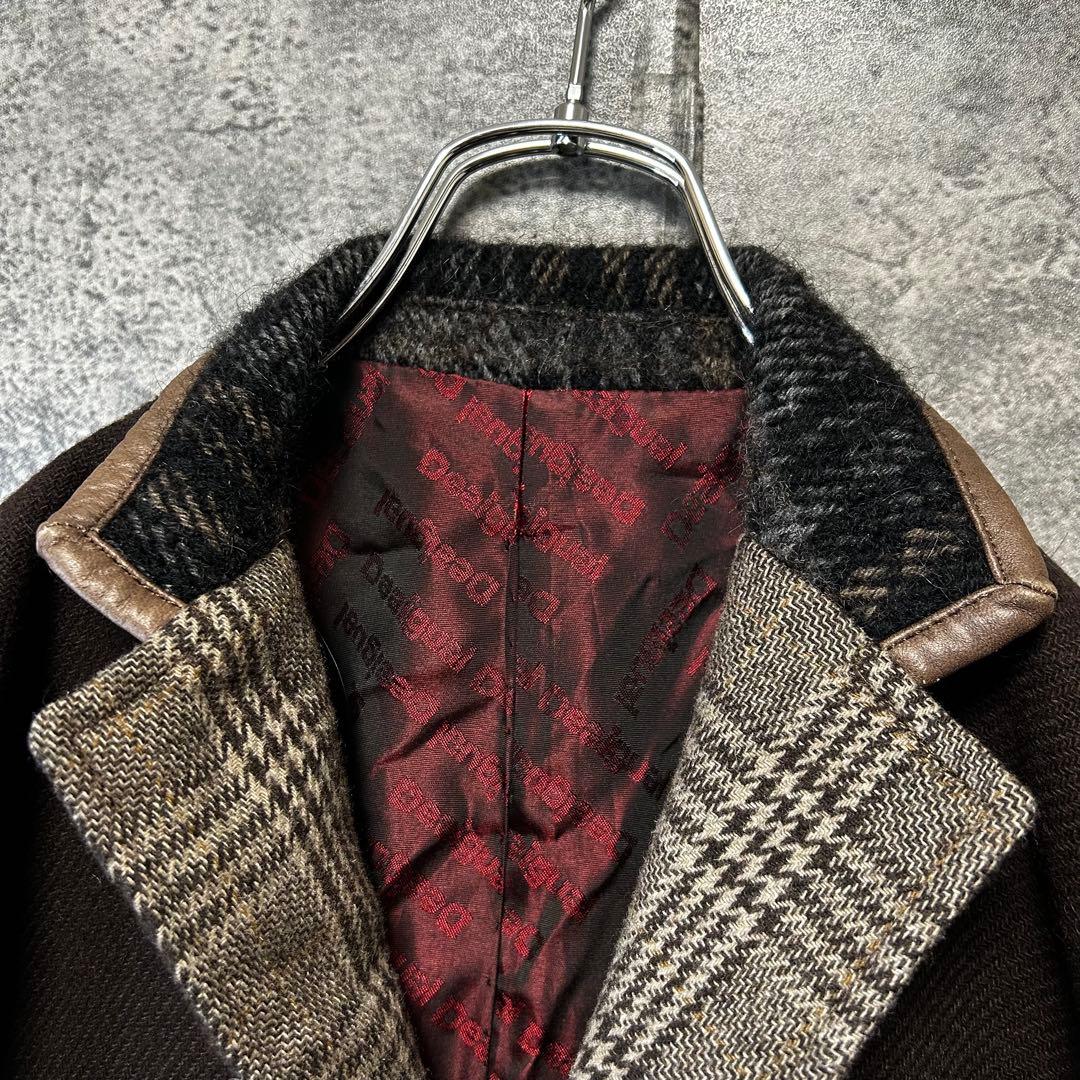 美品　desigual テーラードジャケット　パッチワーク　素材切り替え　超希少