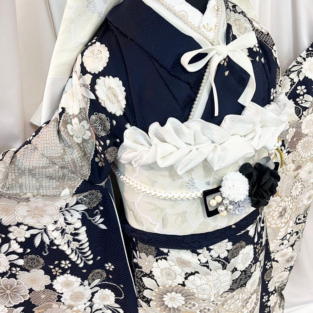 ■オーダー仕立て付き■新作新品■濃紺地正絹振袖フルセット■振袖一式■成人式