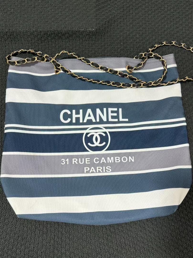 chanel ストライプ トートバッグ ノベルティ***