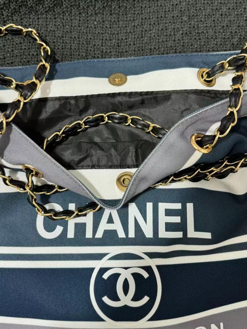 chanel ストライプ トートバッグ ノベルティ***