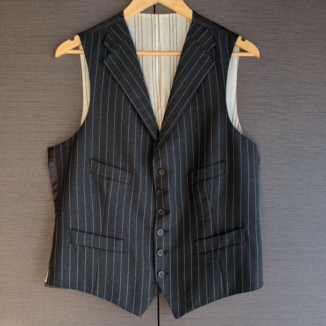 RalphLauren ラルフローレン ベスト　ジレ　ダークグレー ストライプ