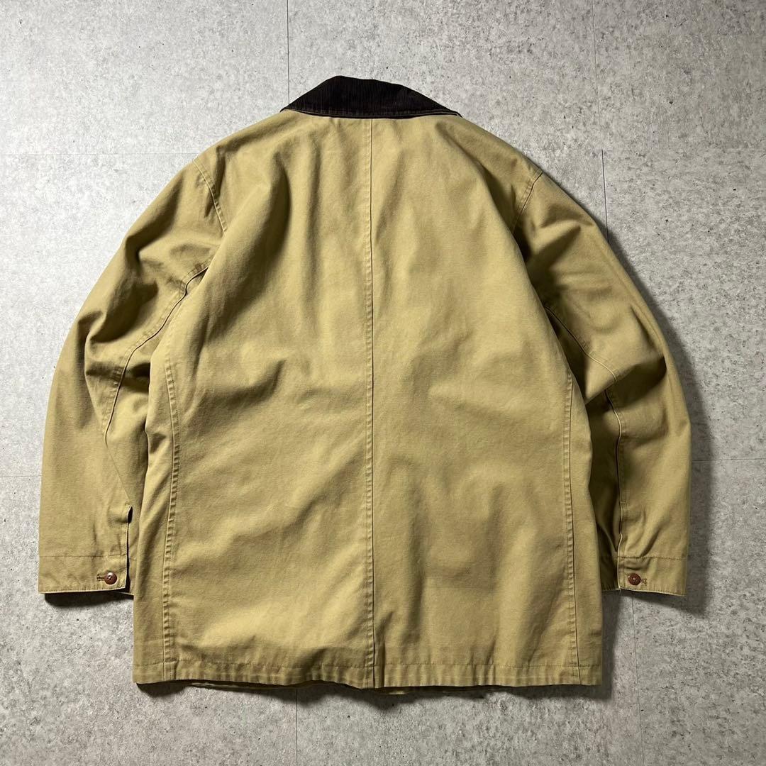 Lands’ End ハンティング カバーオール L 裏地チェック
