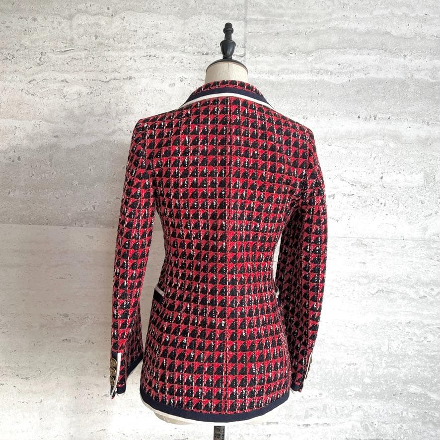 極美品★GUCCI★ツイード★モダン★トリミング★テーラードジャケット