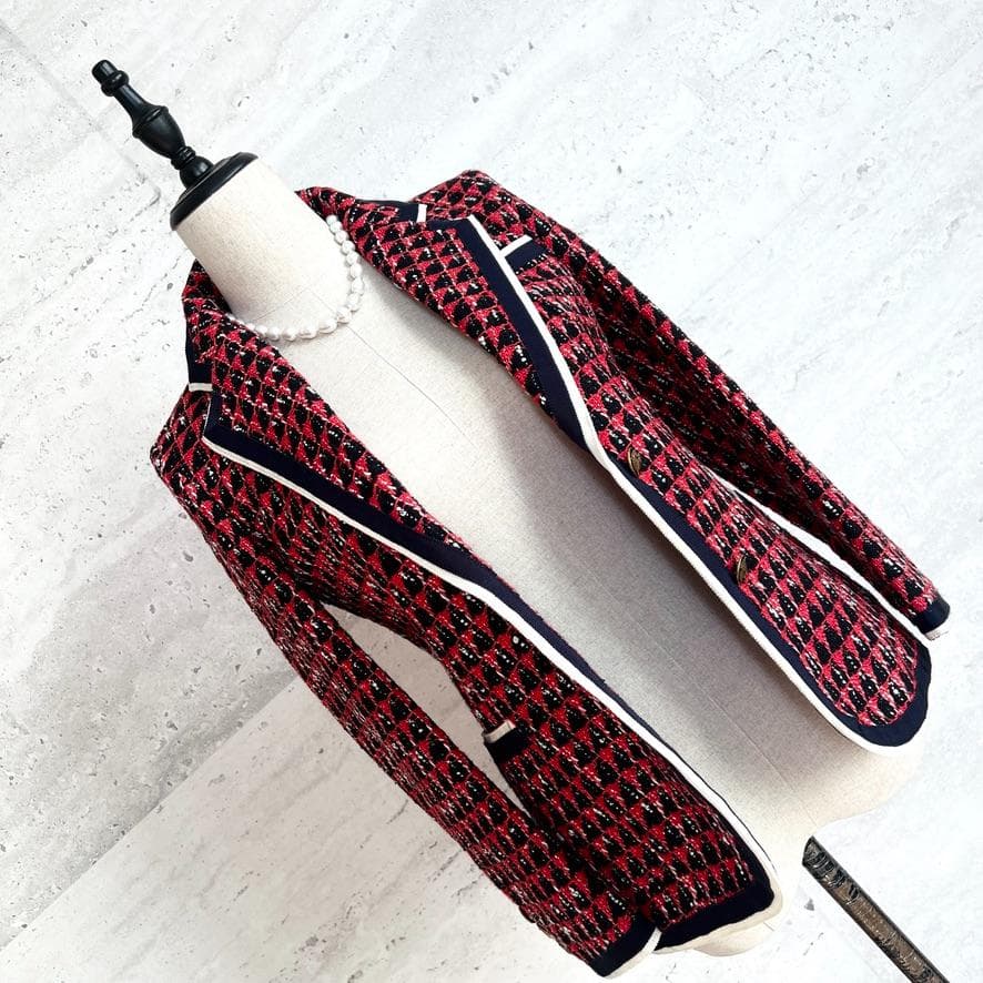極美品★GUCCI★ツイード★モダン★トリミング★テーラードジャケット