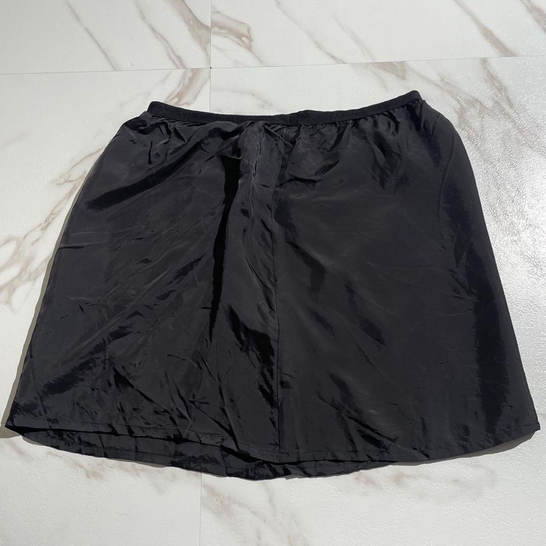 Sacai ブラック　ギャザー プリーツ切り替え アシンメトリースカート