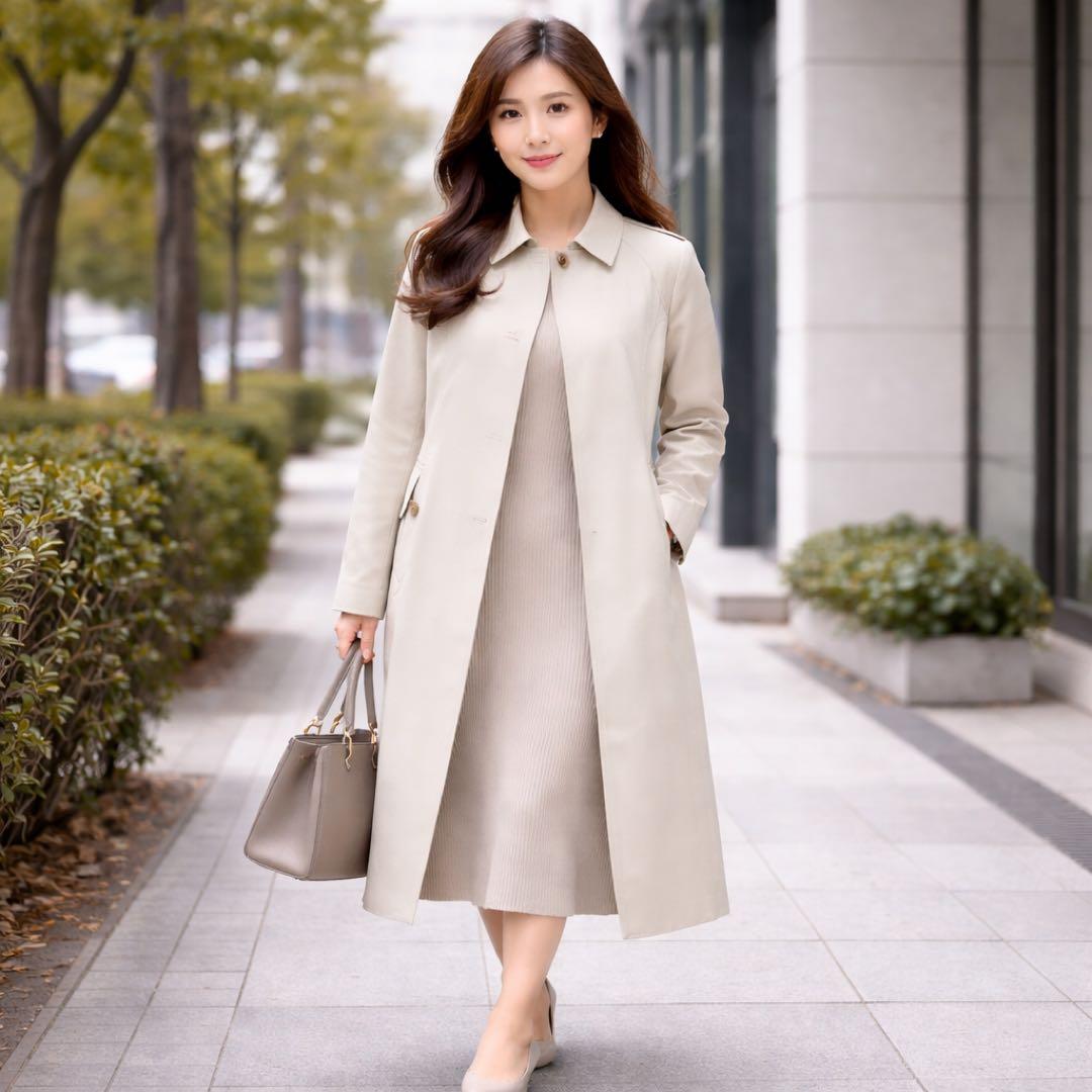 美品　バーバリーロンドン　ロング丈　ノバチェック　ライナー付　ステンカラーコート