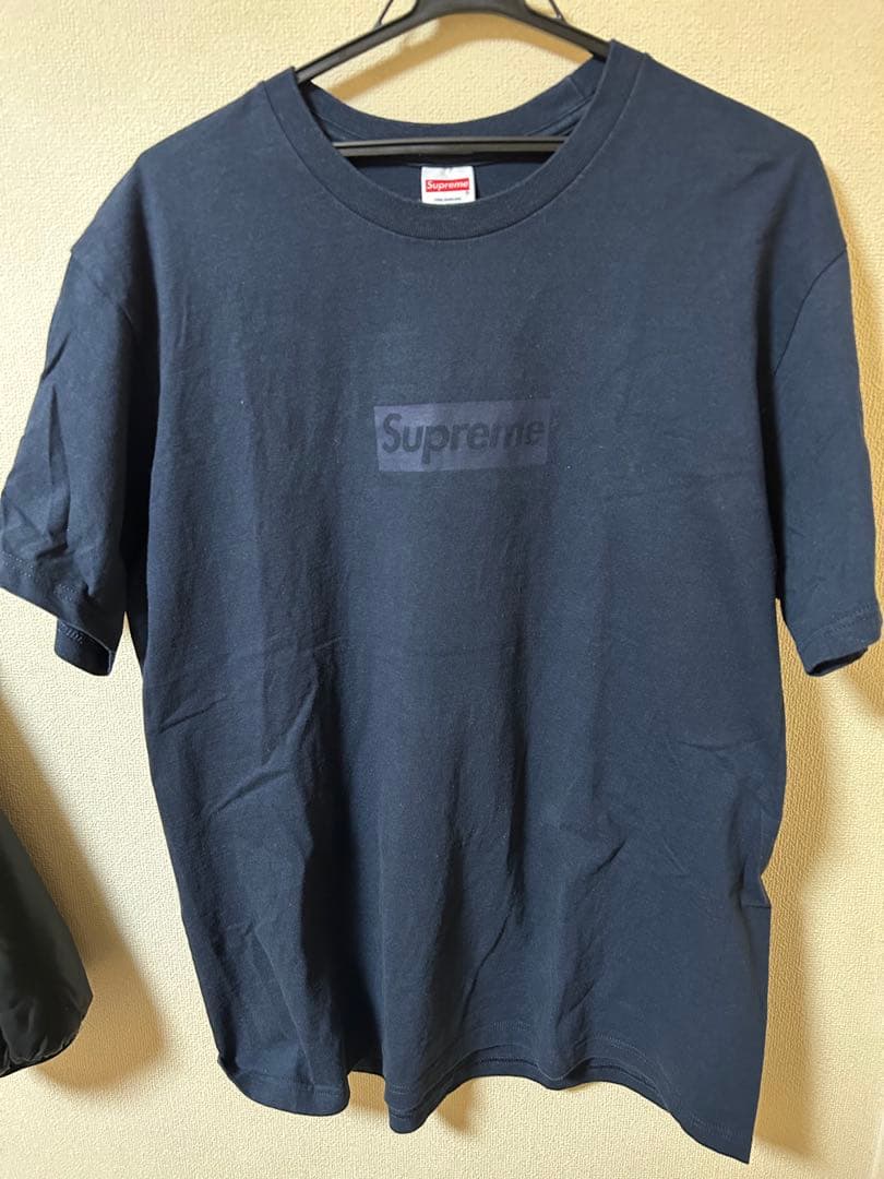中古Supreme Tonal Box Logo Tee navy L