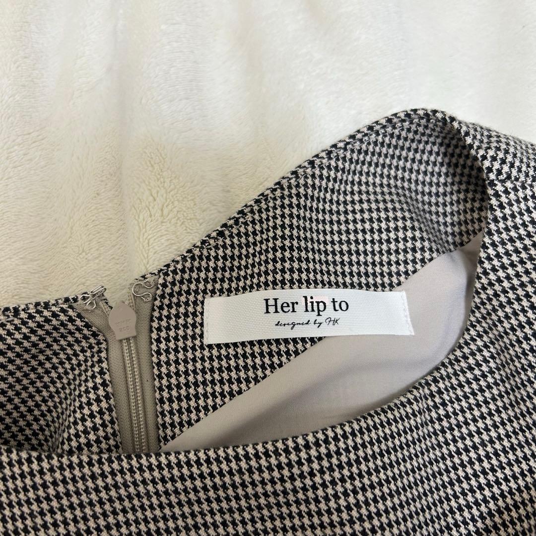 ハーリップトゥ　Houndstooth Belted Mermaid Dress