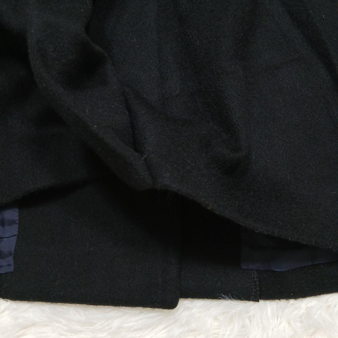 極美品　アンタイトル　ロングチェスターコートベルト付　ウール　黒　4(LL相当)