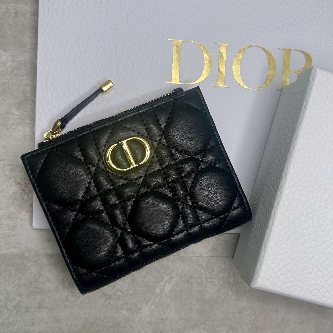 美品✨dior カナージュ ラムスキン 2つ折り 財布