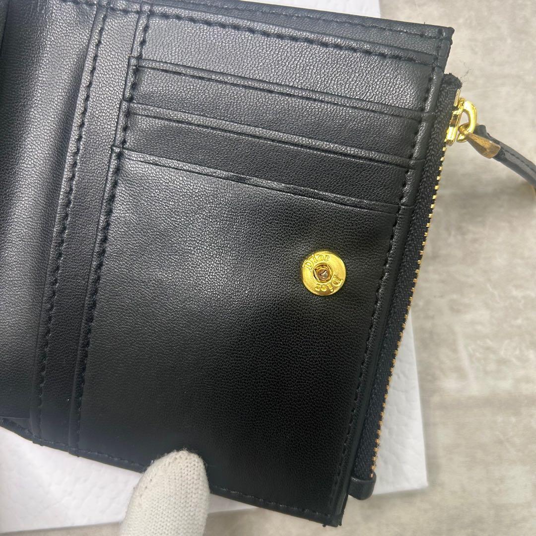 美品✨dior カナージュ ラムスキン 2つ折り 財布