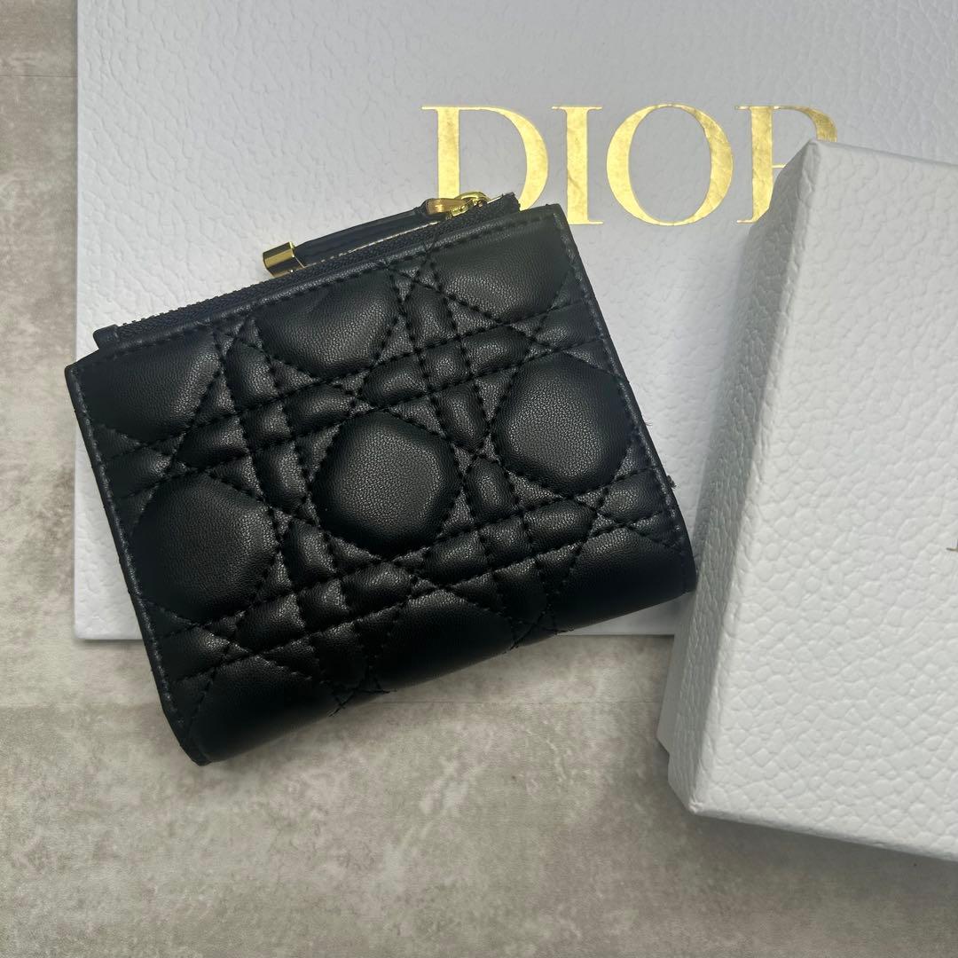 美品✨dior カナージュ ラムスキン 2つ折り 財布