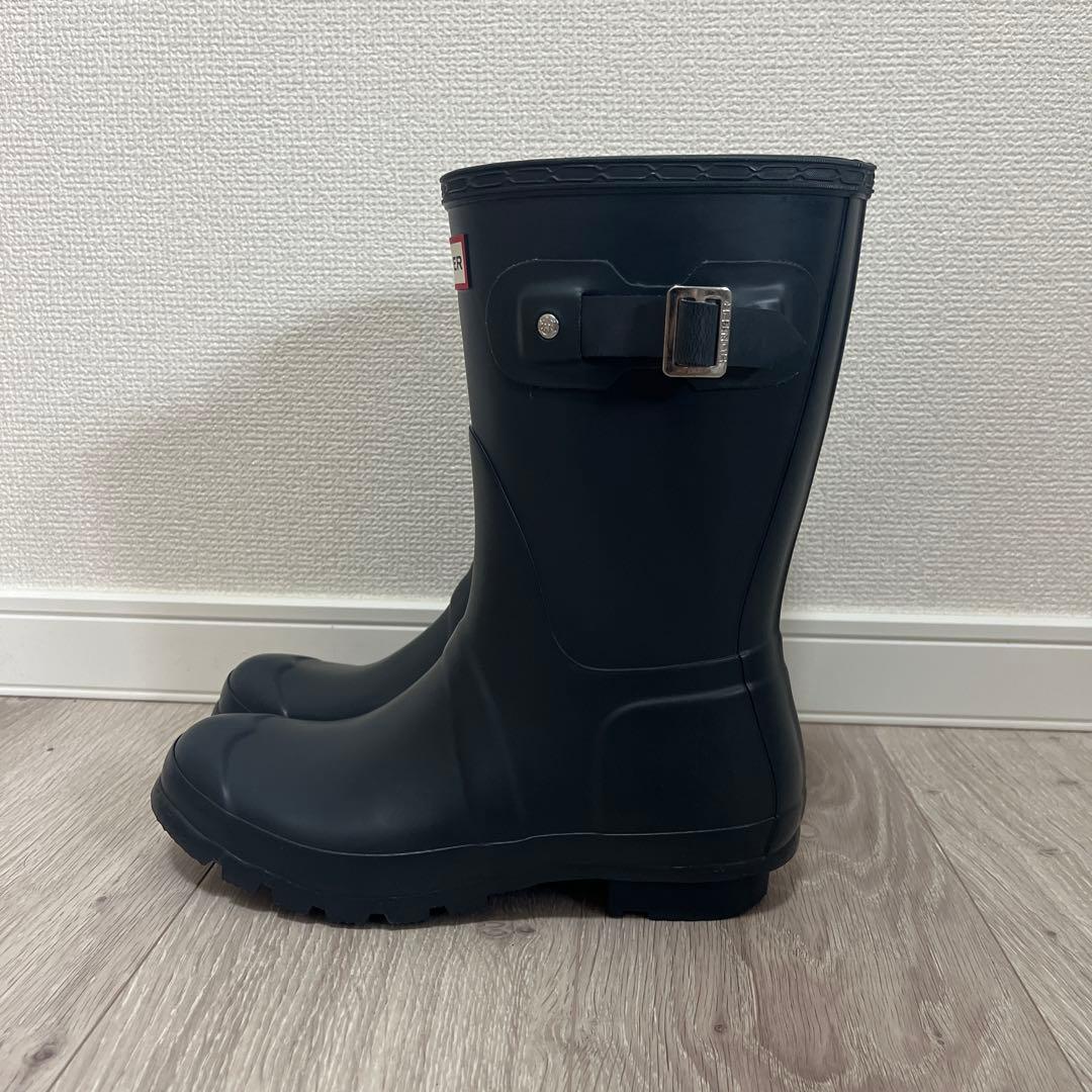 HUNTER レインブーツ ネイビー ミドル丈　24cm