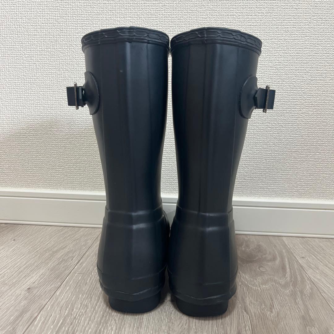HUNTER レインブーツ ネイビー ミドル丈　24cm