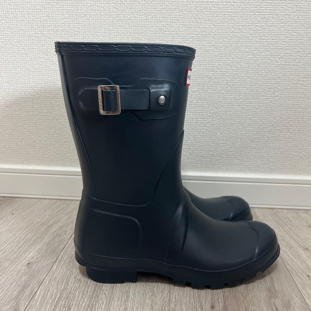 HUNTER レインブーツ ネイビー ミドル丈　24cm