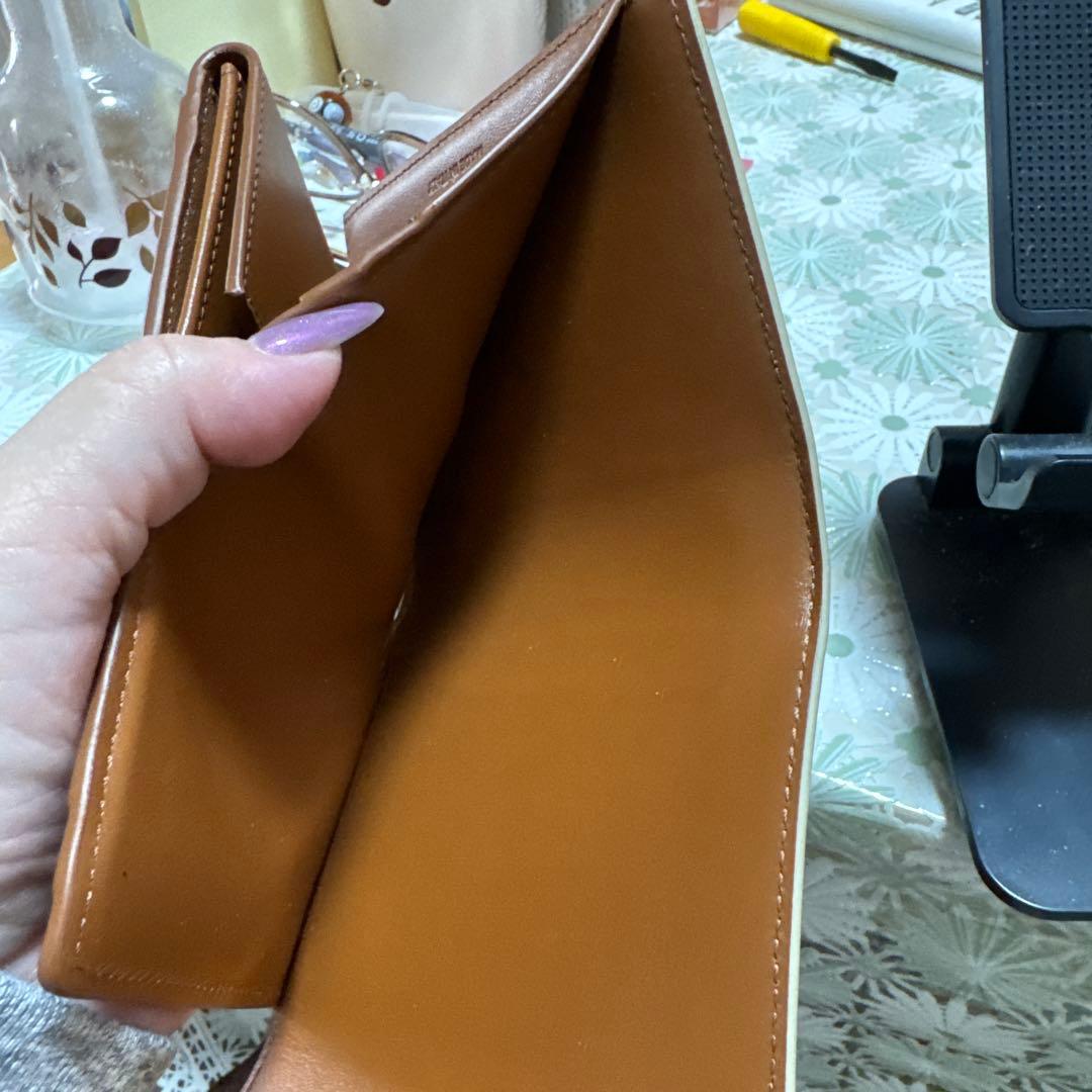 CELINE 二つ折り財布 ベージュ キャンバス
