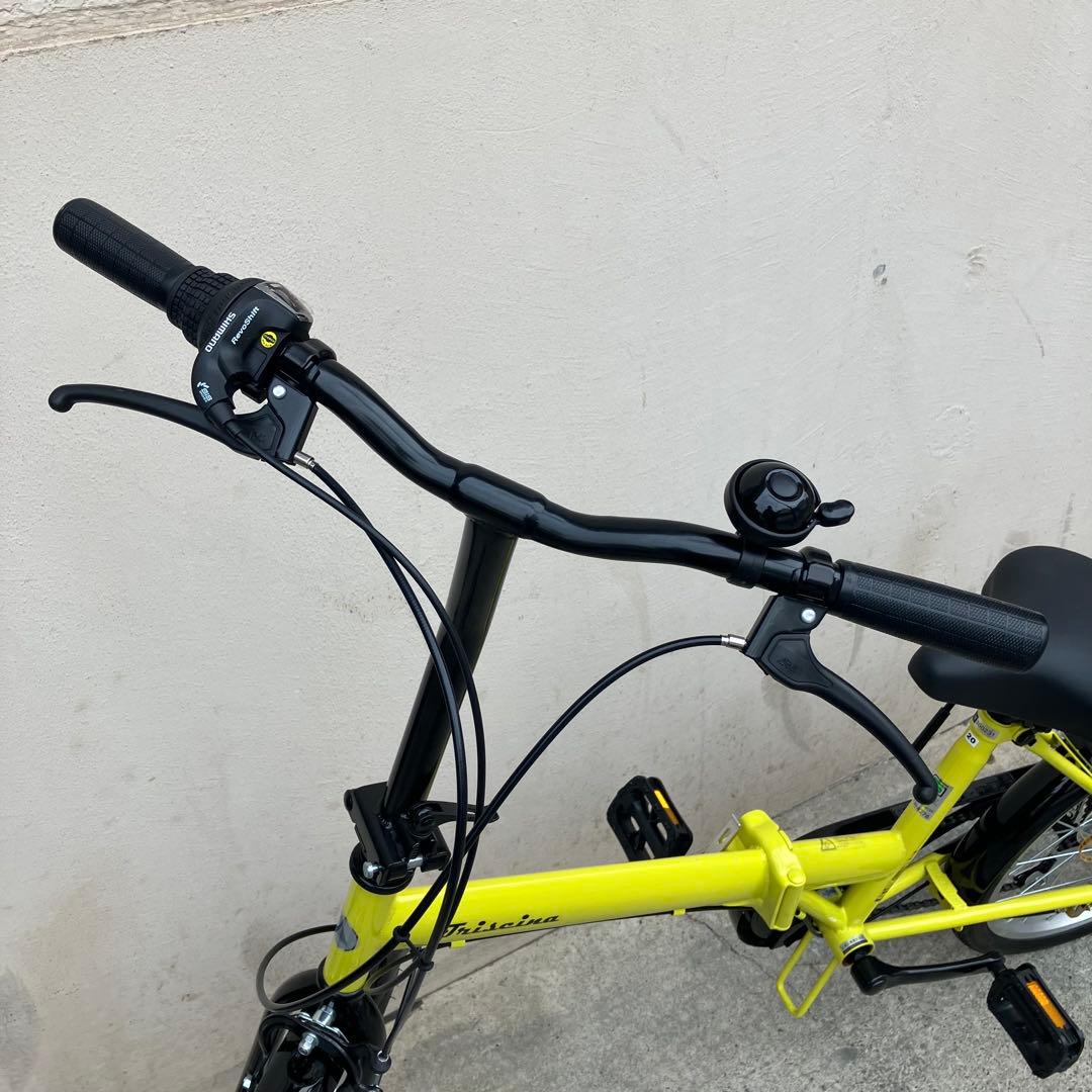 トリシーナ 折り畳み自転車 20インチ 外装6段 イエロー【f319fb52】