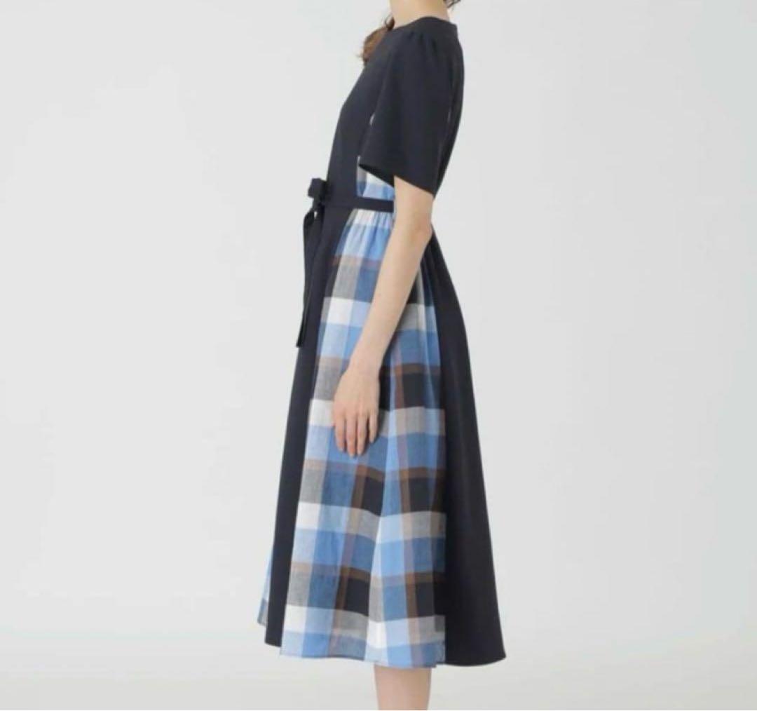 ブルーレーベルクレストブリッジワンピース ネイビーチェック柄 Mサイズ