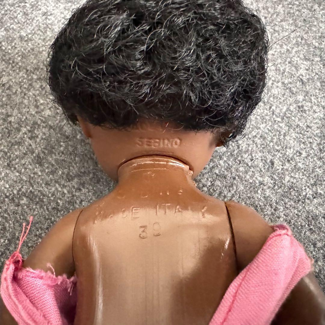 70s　ヴィンテージ　ドール　ティッティ　人形　黒人　アフロ　オルゴール