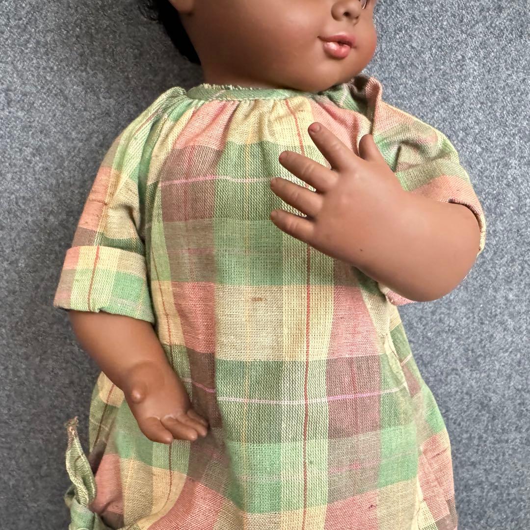 70s　ヴィンテージ　ドール　ティッティ　人形　黒人　アフロ　オルゴール