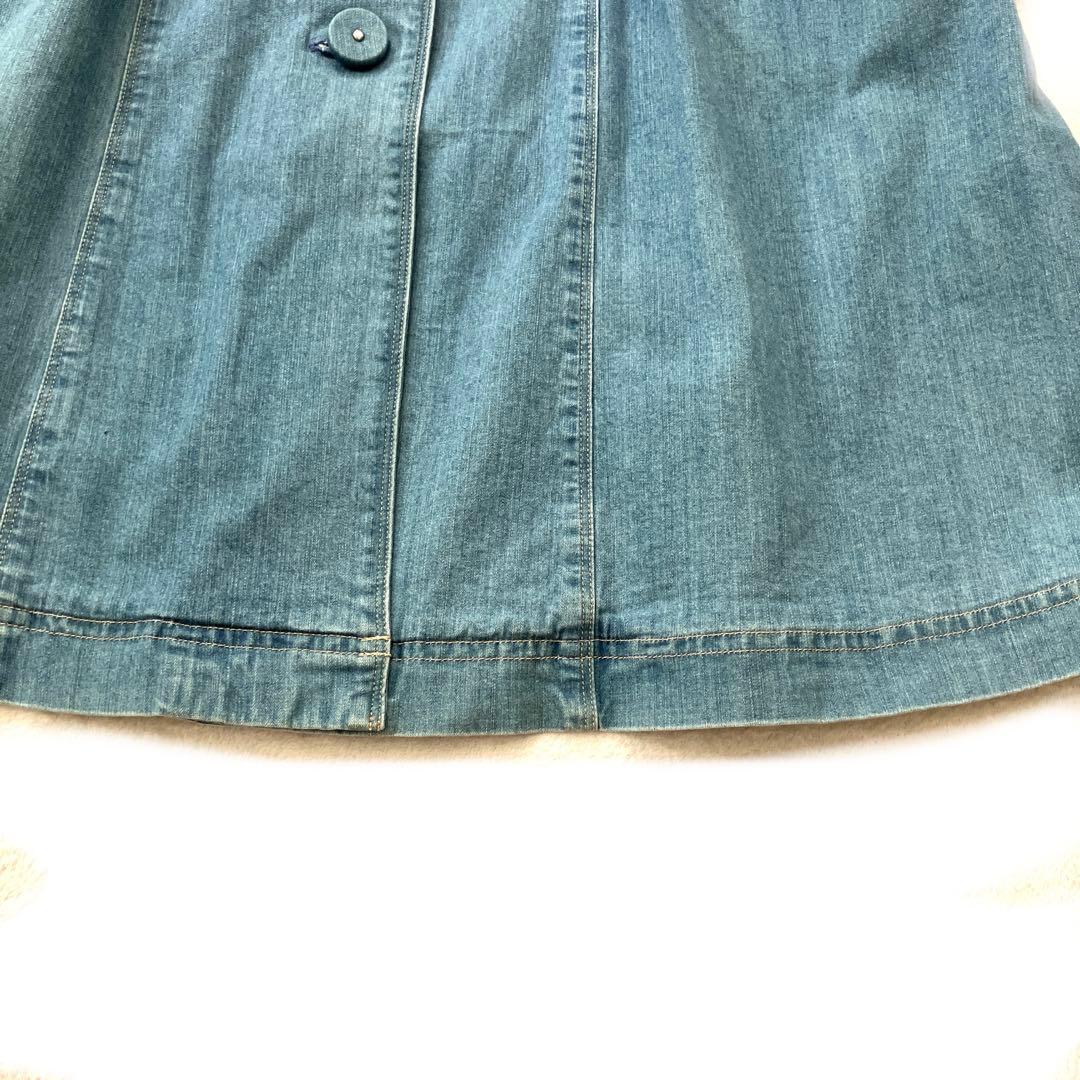 美品　エムズグレイシー　デニムコート　ベルト　ビジュー　フリンジ　フェミニン