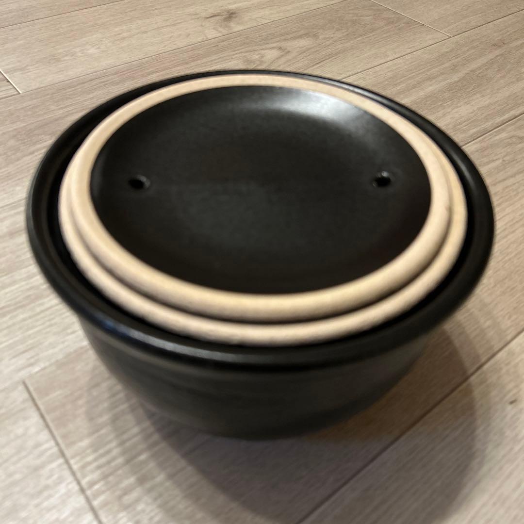 AKOMEYA TOKYO/ 有田焼 黒釉 ごはん土鍋 1.5合