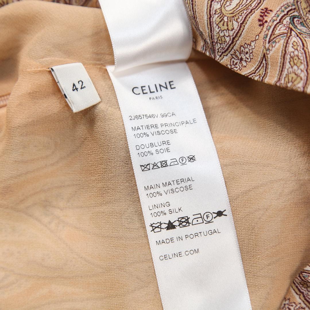 極美品 CELINE 23AW ボーリングスカート ペイズリー レーヨン 42