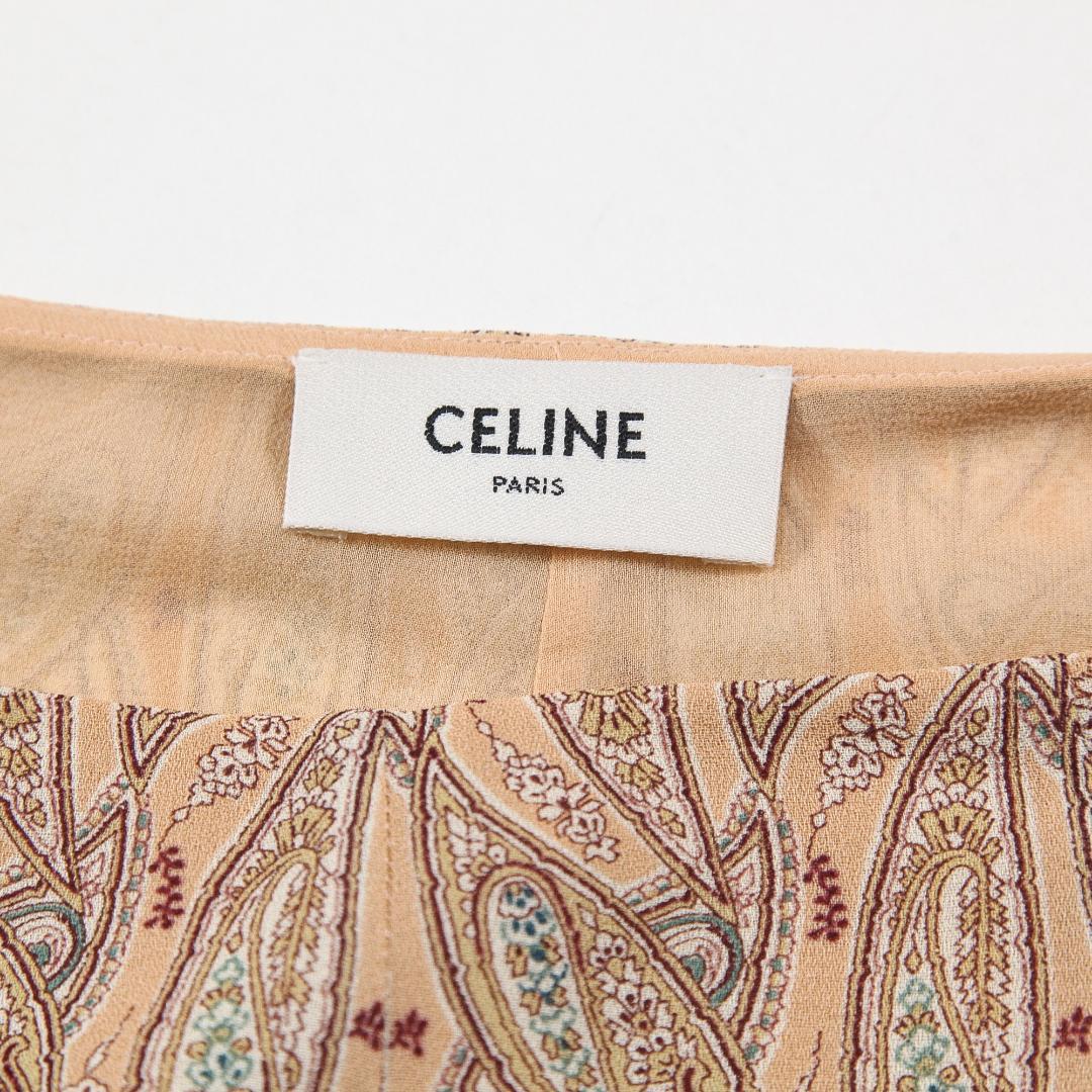 極美品 CELINE 23AW ボーリングスカート ペイズリー レーヨン 42