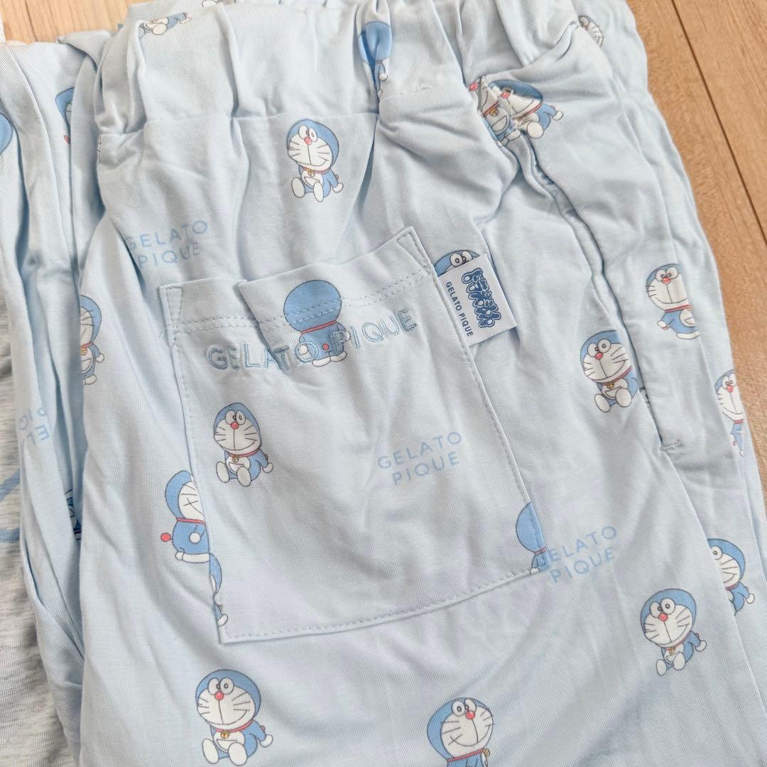 新品未使用 ジェラートピケ ドラえもん ワンポイントTシャツズボンセット グレー
