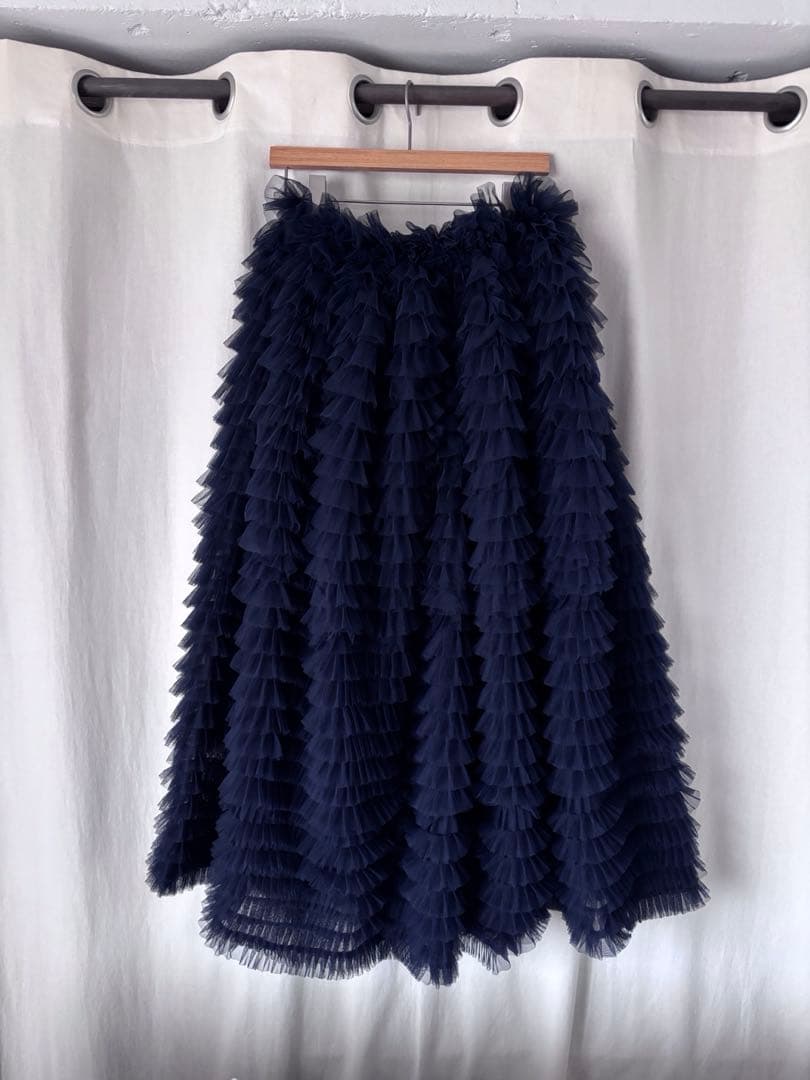 美品【Bibiy／ビビィ】ネイビー DARLENE SHUSHU SKIRT