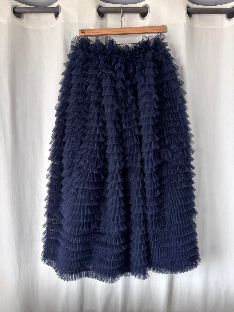 美品【Bibiy／ビビィ】ネイビー DARLENE SHUSHU SKIRT