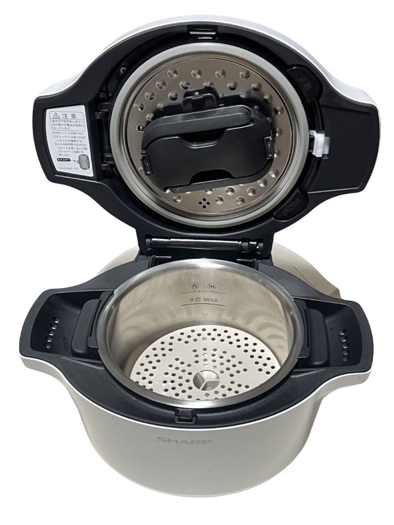 【美品】シャープ ヘルシオ ホットクック 1.6L ホワイト　KN-HW16E