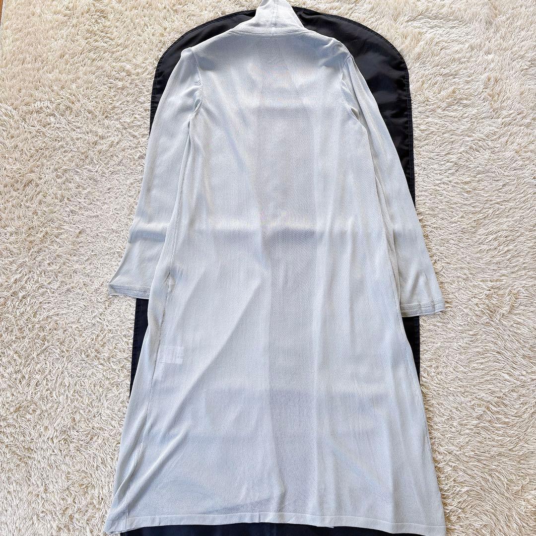 美品✨フォクシー　22年　ロングカーディガン　ボイルバニラ　アイスブルー　フリー