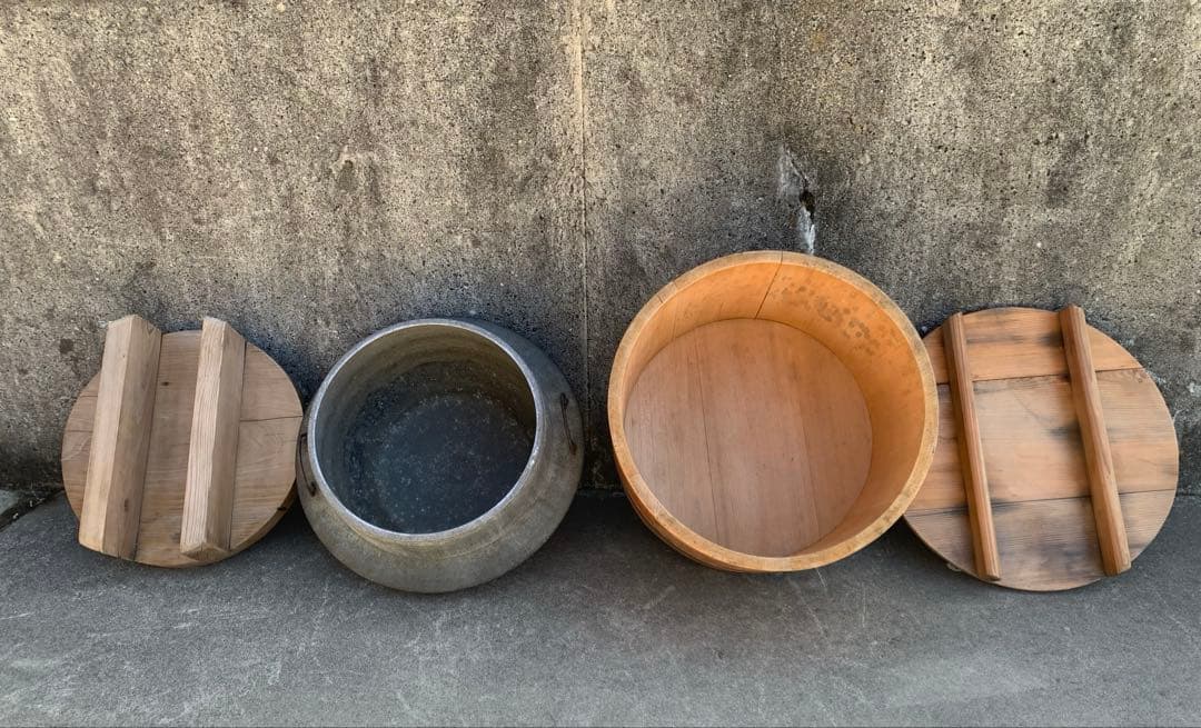 調理器具17点まとめ売り 羽釜 お櫃 両手鍋 寸胴 木蓋 ボウル 炊き出し