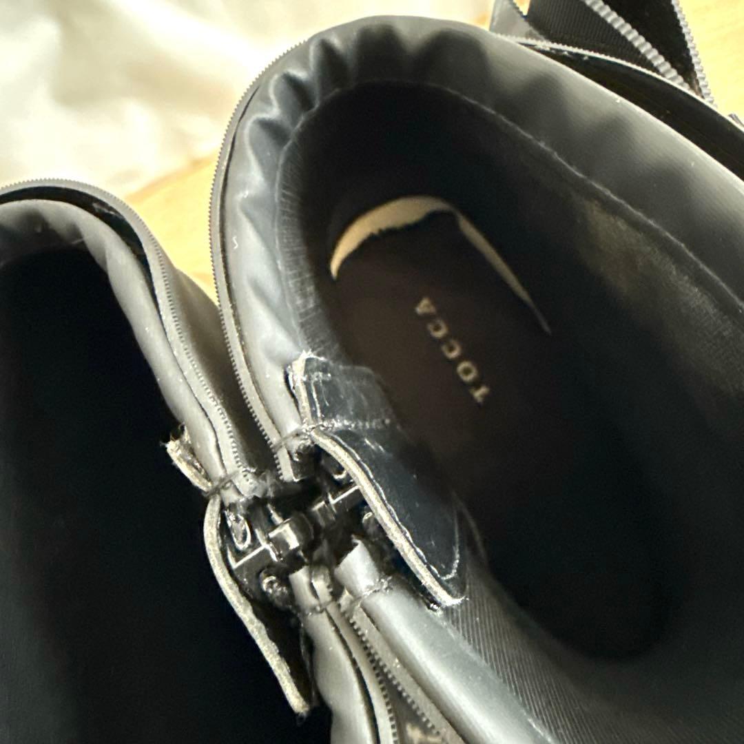 TOCCAトッカ　リボン　レインブーツ ブラック L