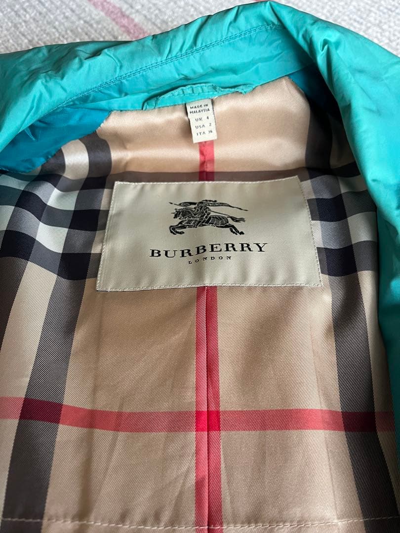 み*み様 BURBERRY ターコイズ ナイロントレンチコート