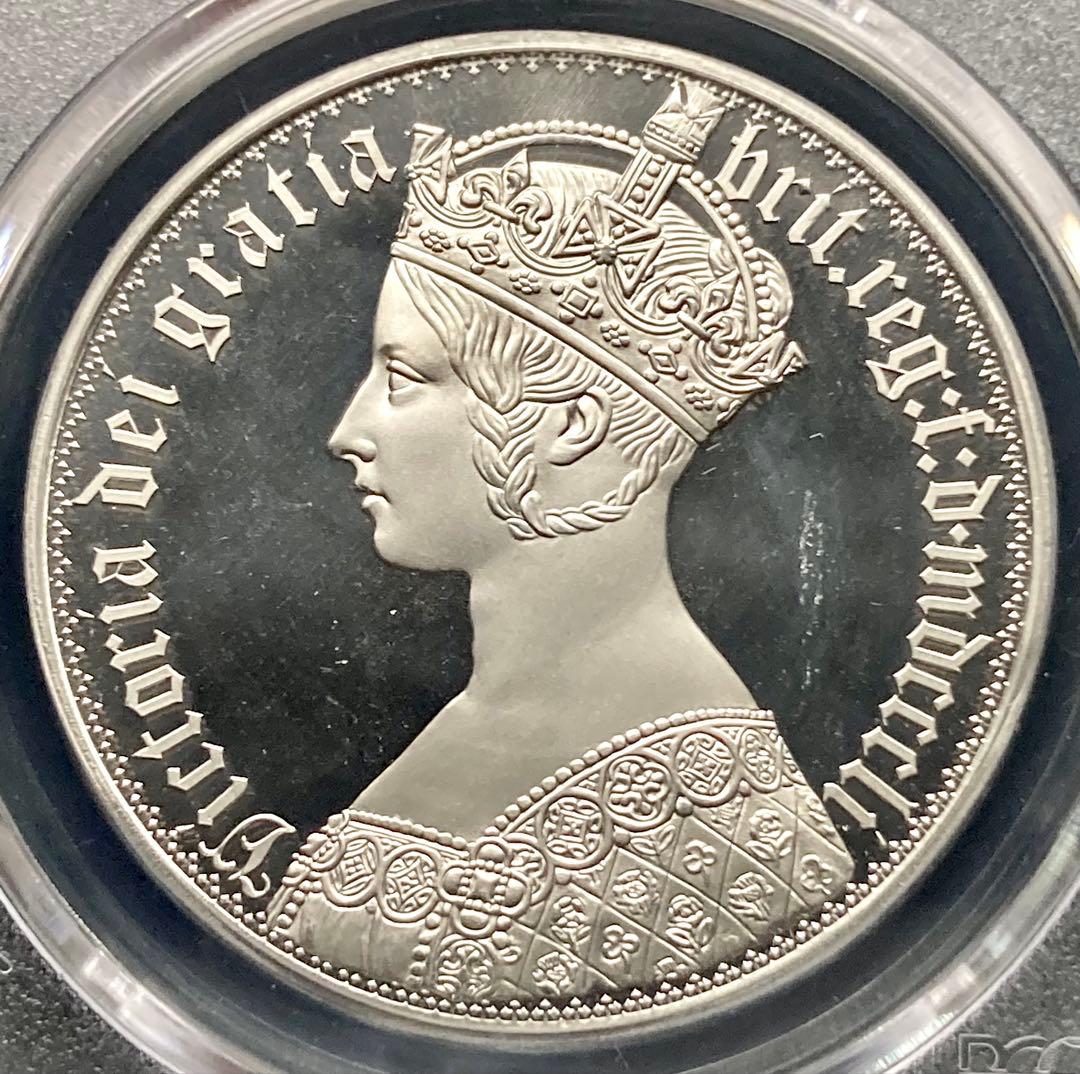【PCGS PR66DCAM】1851年 ヴィクトリア ゴチッククラウン 錫製