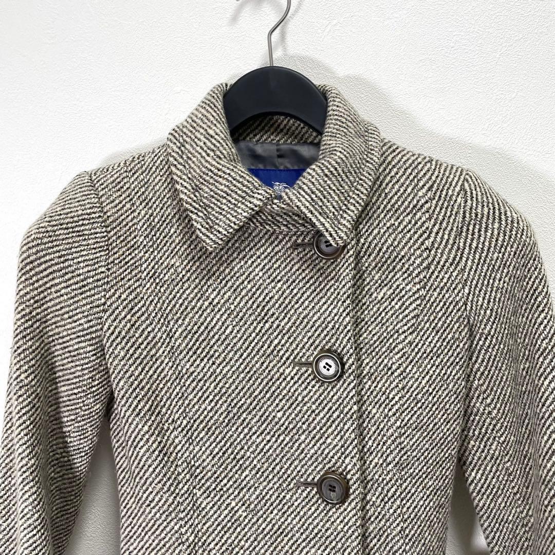 希少 BURBERRY BLUE LABEL トレンチコート アンゴラ混 36