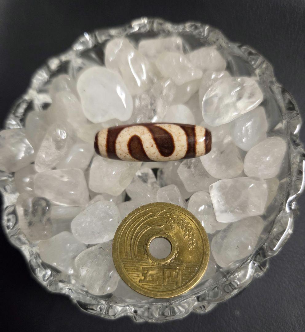 967　天珠　上肯　龍紋　希少　金銭釣天珠　[招財天珠」　dzibeads！