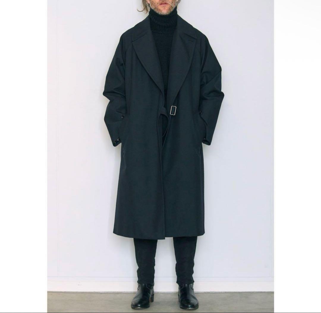【美品】COMOLI 18AW ウールサージタイロッケンコート ネイビー 3