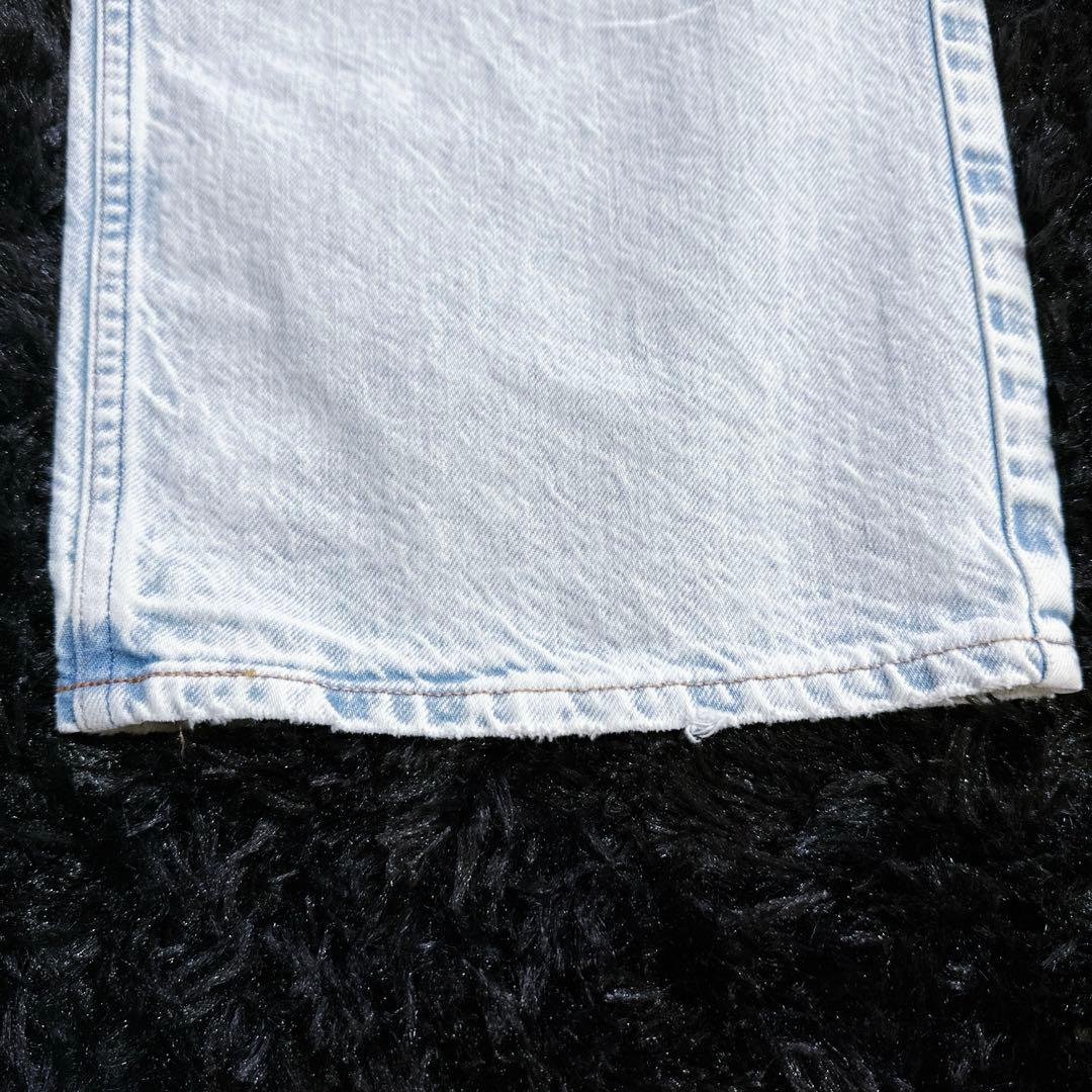 極美品 24 アッパーハイツ ニース アイスブルー ワイドストレートデニムパンツ