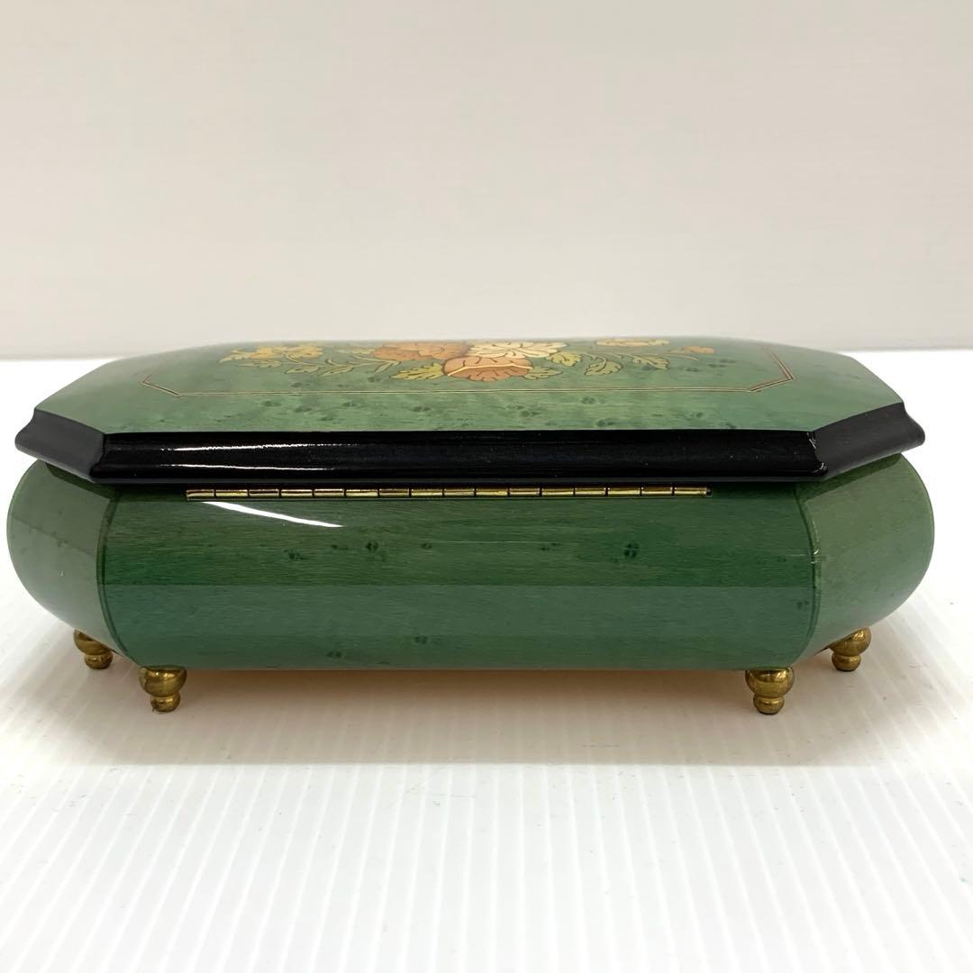 美品 オルゴール イタリア製 象嵌細工 ジュエリーボックス 宝石箱